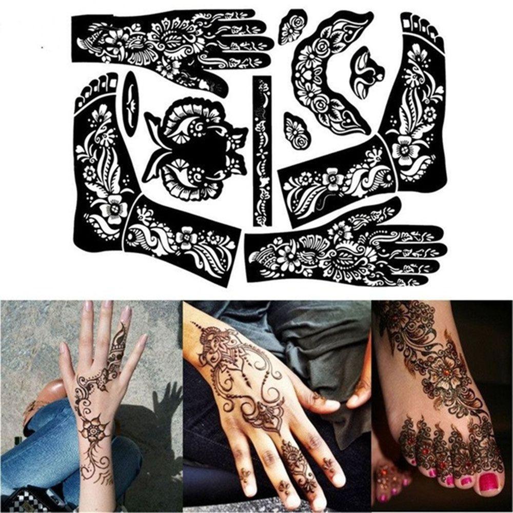 Tattoo Stencils India Body Art Tattoo Sticker Henna Template Hand Art Stickers Tattoo Temporary