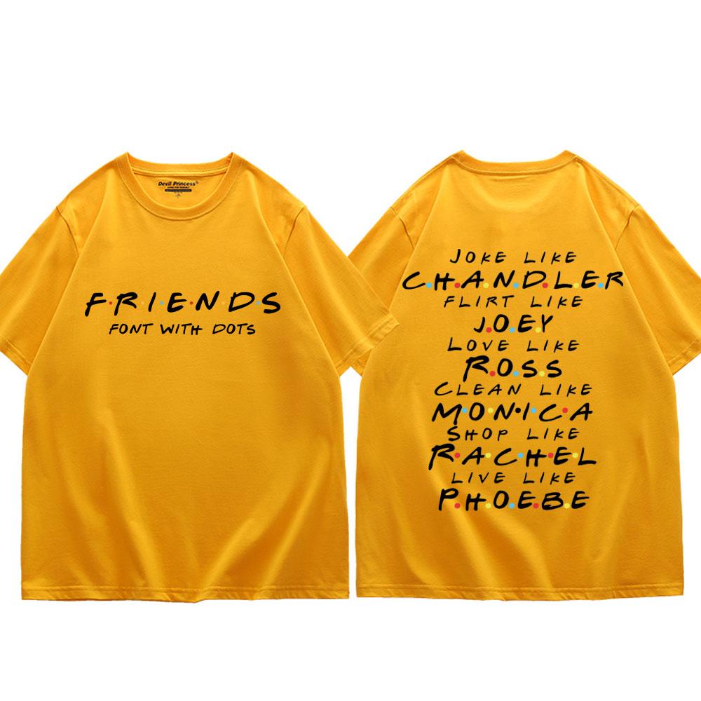 TV Play Friends Series Print Tshirt Mens Womens Fashion Casual Oversized T Shirts Summer Y2k Aesthetics Short Sleeve Tshirts