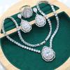 Hot Anti Allergy In Europe and The United States AAA Zircon Necklace Earring Ring Jewelry Set