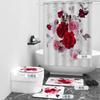 Plants, Flowers, Non-Punching Shower Curtains, Flowers, Digital Printing Shower Curtains, Shower Curtains Four-Piece Set