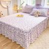 Pure Cotton Bed Skirt Single-piece Bed Hat Cotton Three-piece Set Thickened Fully Enclosed Lace Bed Cover Mattress Protective Cover Factory Wholesale