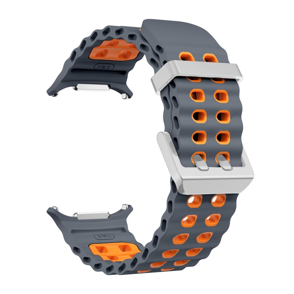 Galaxy Watch Ultra Marine Band Accessories Silicone Sport Bracelet correa For Samsung Galaxy Watch 7 Ultra 47mm Original Strap