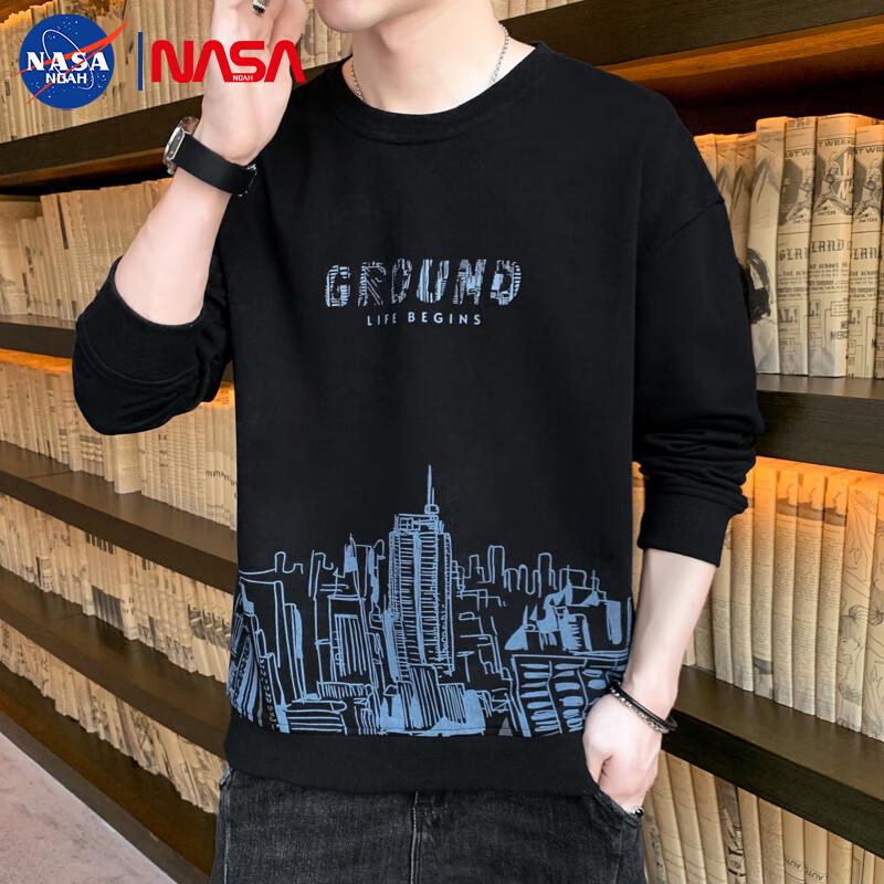 NASA NOAH Men's Urban Print Long-Sleeve Crewneck Sweatshirt