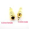 10 шт. 6,35 мм 1/4" моно штекер на 3,5 мм 1/8" гнездо разъем аудио динамик моно терминал штекер адаптер для наушников позолоченный 6,5 мм