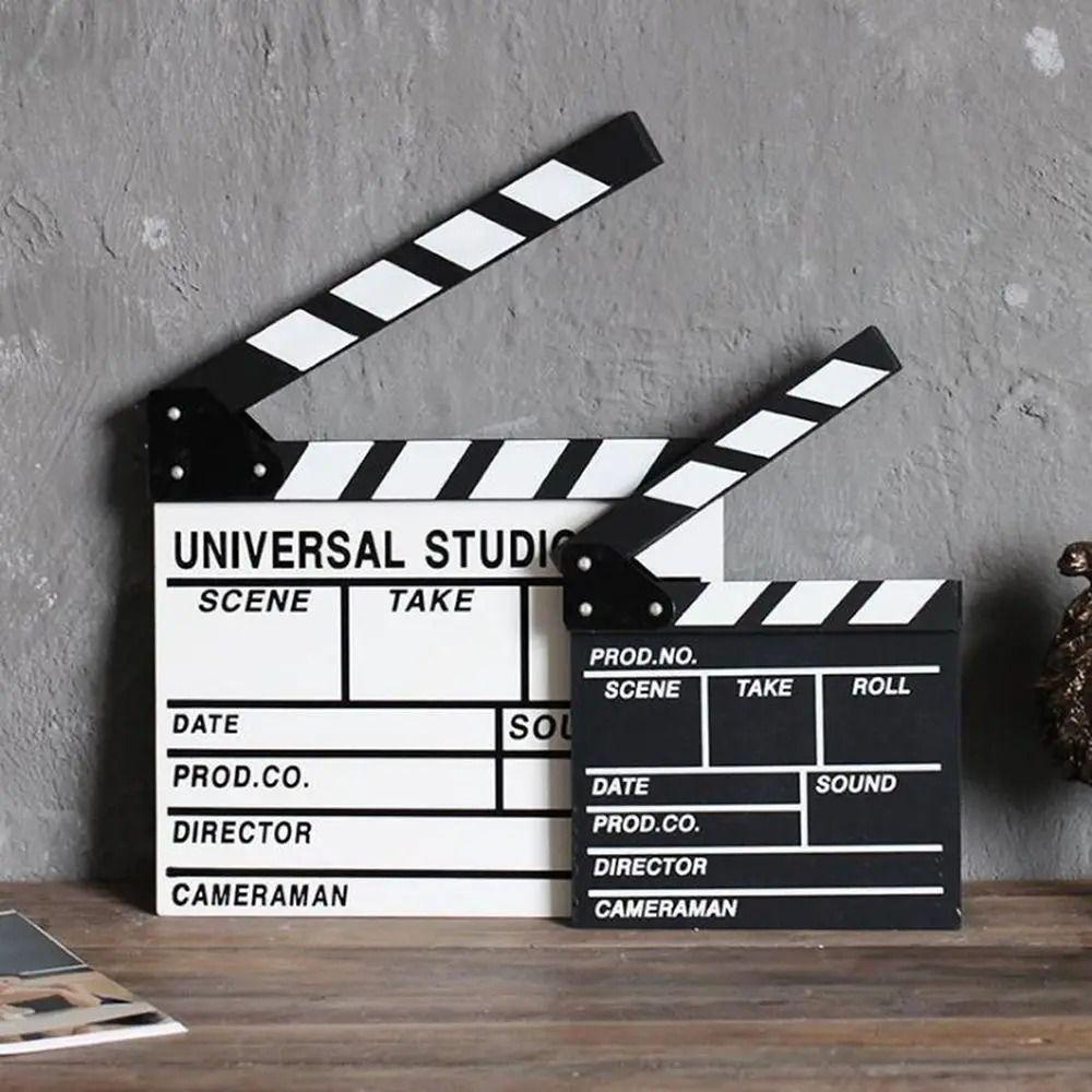Wooden Photography Prop Regisseur Board Photography Ornaments Regisseur Clapping Board TV
