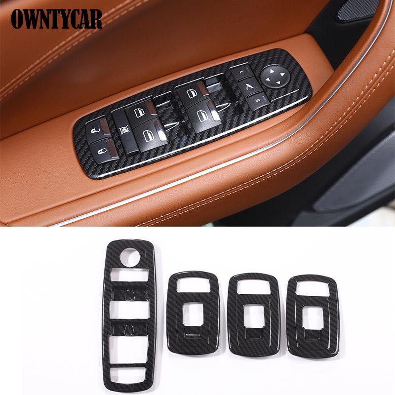 ABS Carbon Fiber For Maserati Levante 2016-2025 Car Glass Lifting Navigation Decoration Steering Wheel Button Frame Cover Trim