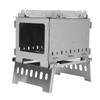 Portable Folding Backpacking Stove Stainless Steel Windproof Wood Burning Stove  Hiking