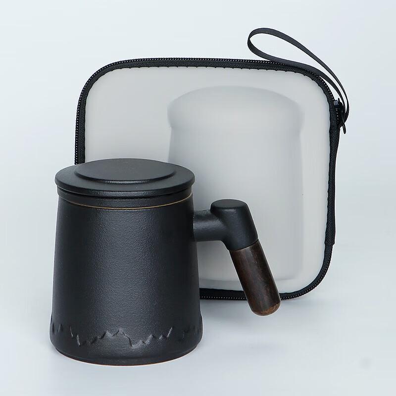 Ceramic Tea Mug with Lid and Filter Gift Set