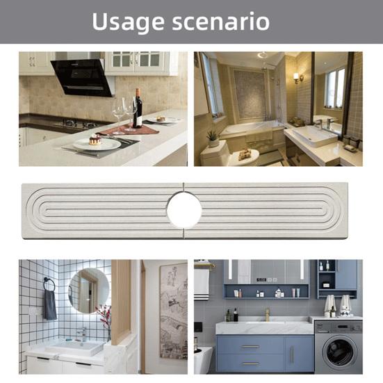 Коврик для смесителя Супер впитывающий каменный поддон для раковины Предотвращает накопление влаги Быстросохнущая подставка