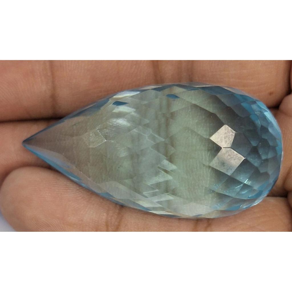 Sky Blue Topaz Drop Cut Lab Created 165-167 Ct Stunning Certified Gemstone