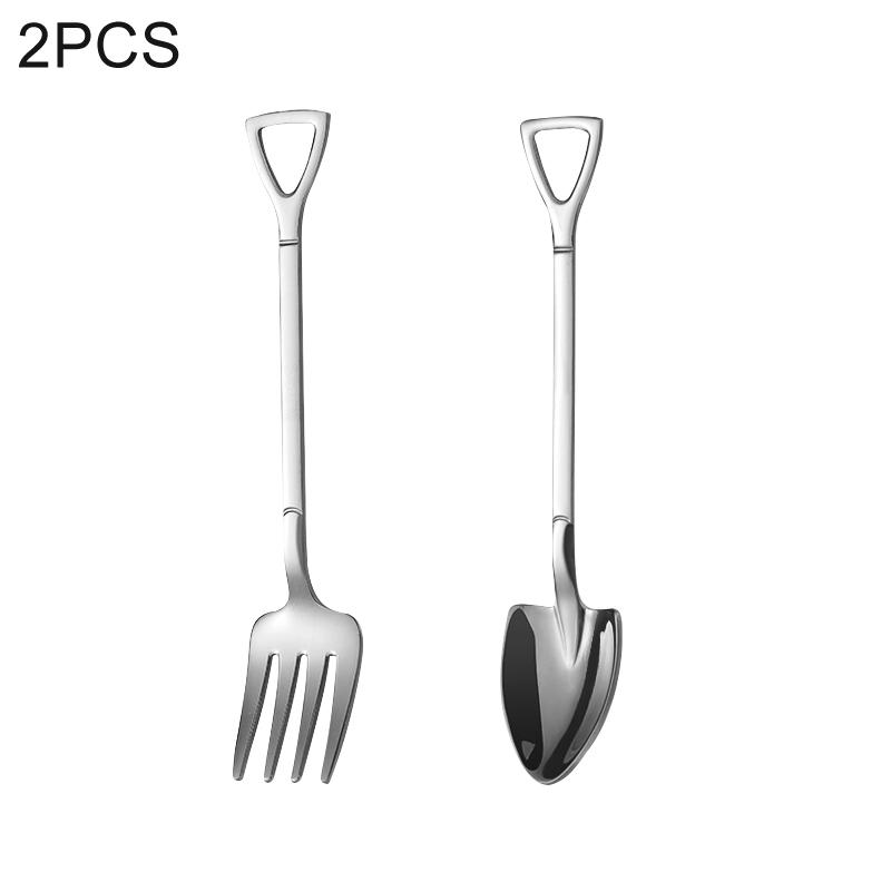 1/2/4 шт. Лопата Ложки Вилка Чайные ложки из нержавеющей стали Креативная кофейная ложка для мороженого Десертная ложка Посуда Набор столовых приборов