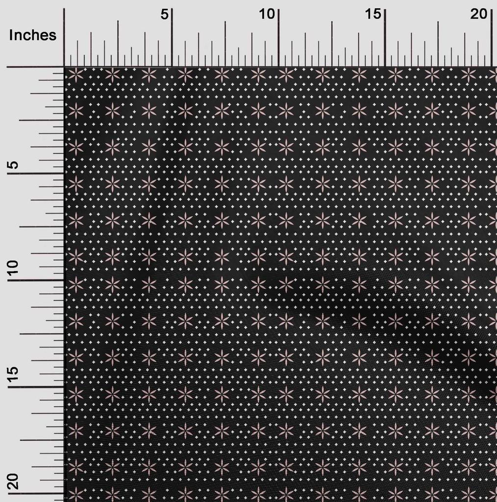 oneOone Cotton Flex Black Fabric Geometrical Fabric For Sewing Printed Craft Fabric By The Yard 40 Inch