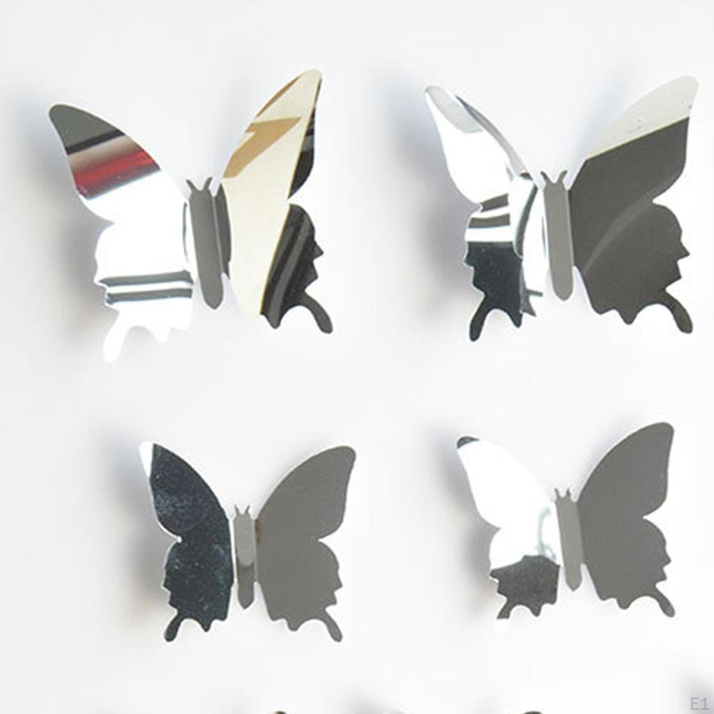 12 Pieces Butterfly Wall Stickers ,Wall Decorations DIY Removable ,Mirror Sticker Home Decoration