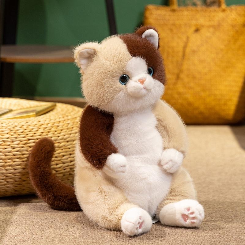 Новая Милая Имитация Набивная Кошка Плюшевая Игрушка Сидящая Кошка Мягкая Подушка-Животное Подарок Девочкам На День Святого Валентина