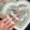 2 шт. Заколки для волос для девочек Сверкающий дизайн с ледяными блестками Звезды Ангельские крылья Декор Декоративные заколки для челки Аксессуары для волос