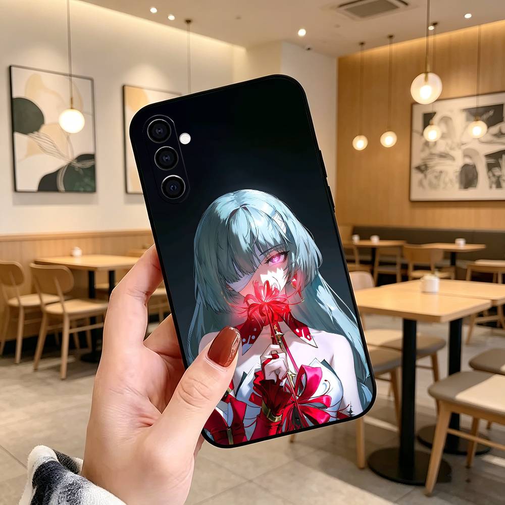 Wuthering Waves WuWa Чехол для телефона Черный Силиконовый Мягкий Для Samsung Galaxy A73,A72,A71,A70,A53,A52,A51