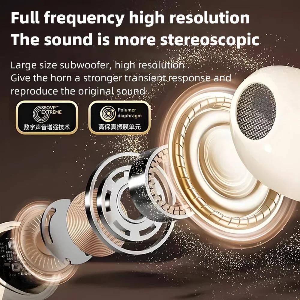 Мини-вкладыши беспроводные наушники цифровой дисплей HiFi стерео музыкальная гарнитура с HD микрофоном шумоподавление низкая задержка