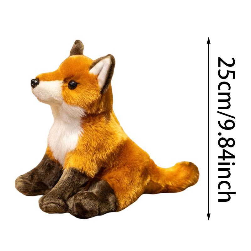 Simulation Fluffy Fox Plush Toy Soft Lifelike Orange Cunning Fox Stuffed Doll Kawaii Animal Plush Pillow Room Decor Kids Gift