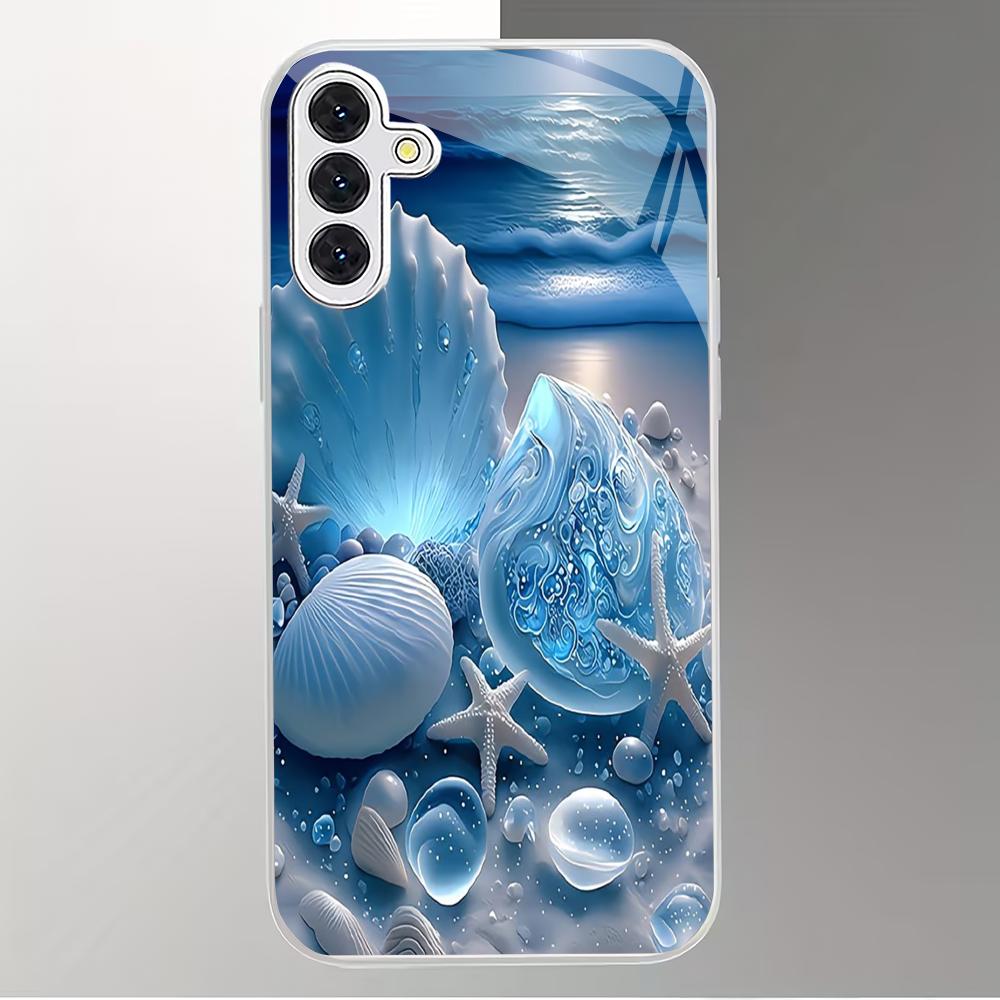 Синий корпус из гальванизированного стекла для телефона, подходит для Samsung Galaxy S26 S25 S24 S23 S22 S20 FE/Ultra/Plus, противоударная задняя крышка