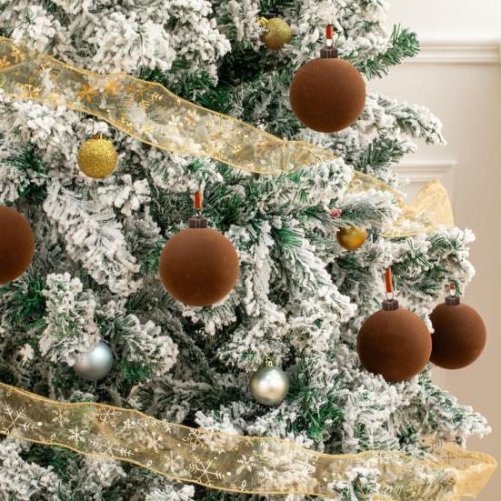 16 шт. Бархатные рождественские украшения 6/8 см Набор флокированных шаров Элегантные украшения для рождественской елки для праздничной атмосферы