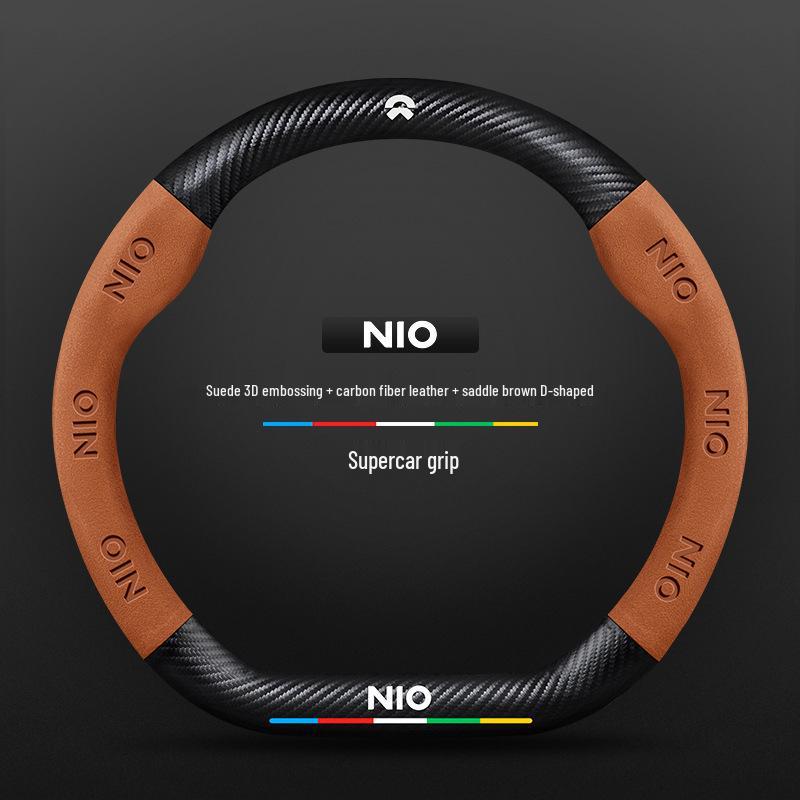 Nio EC6/ES6/ES8/ET7 Carbon Fiber Steering Wheel Handle Cover - All-Season Universal Fit
