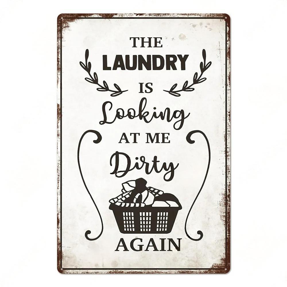 Laundry Vintage Metal Posters Tin Signs Decor Funny Metal Plaque Pin Up Girl Home Wall Art Painting