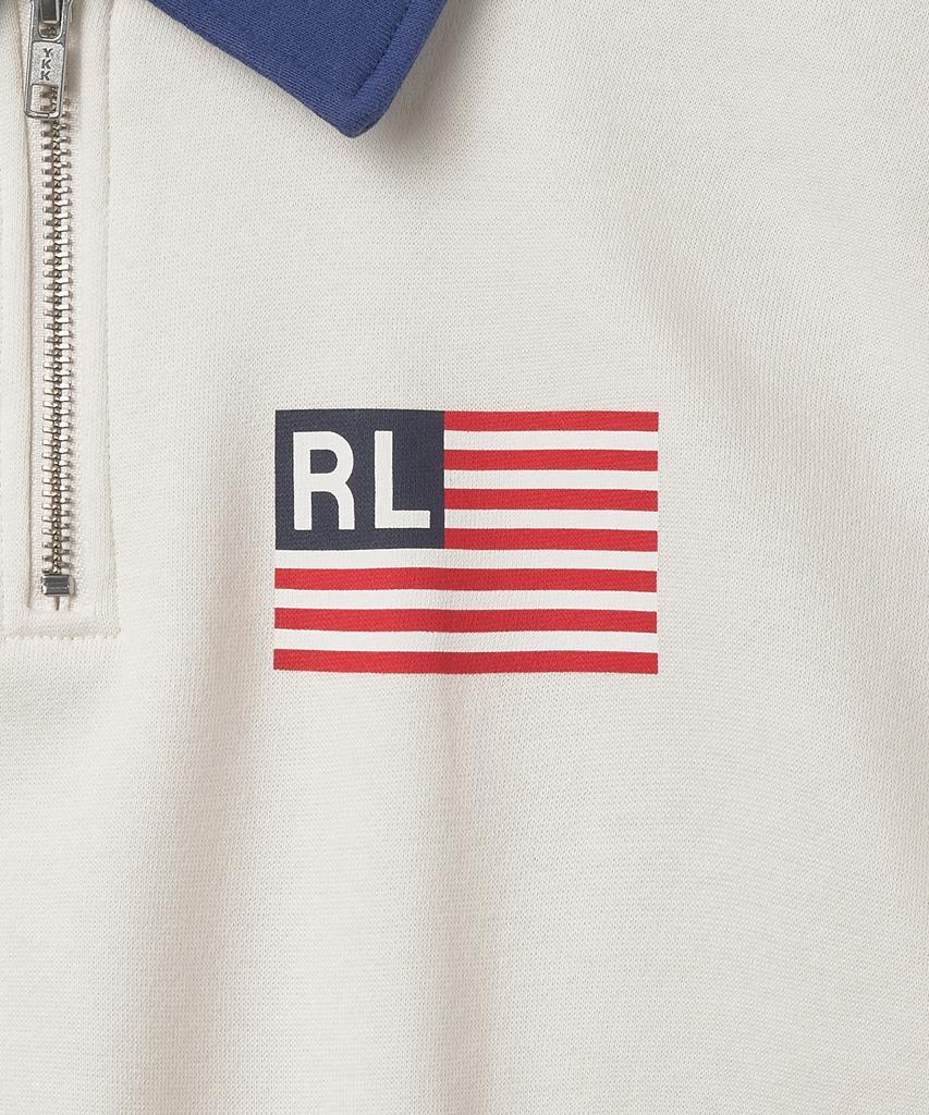 POLO RALPH LAUREN Флисовый пуловер с полумолнией и флагом с логотипом W - Белый цвет палубы