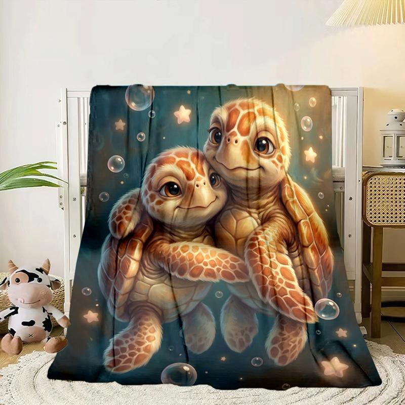 Underwater two Sea Turtles Blanket Flannel Blanket Throw Blanket Sofa Cover Blanket Soft Premium Blanket Picnic Blanket Tv Blanket Gifts