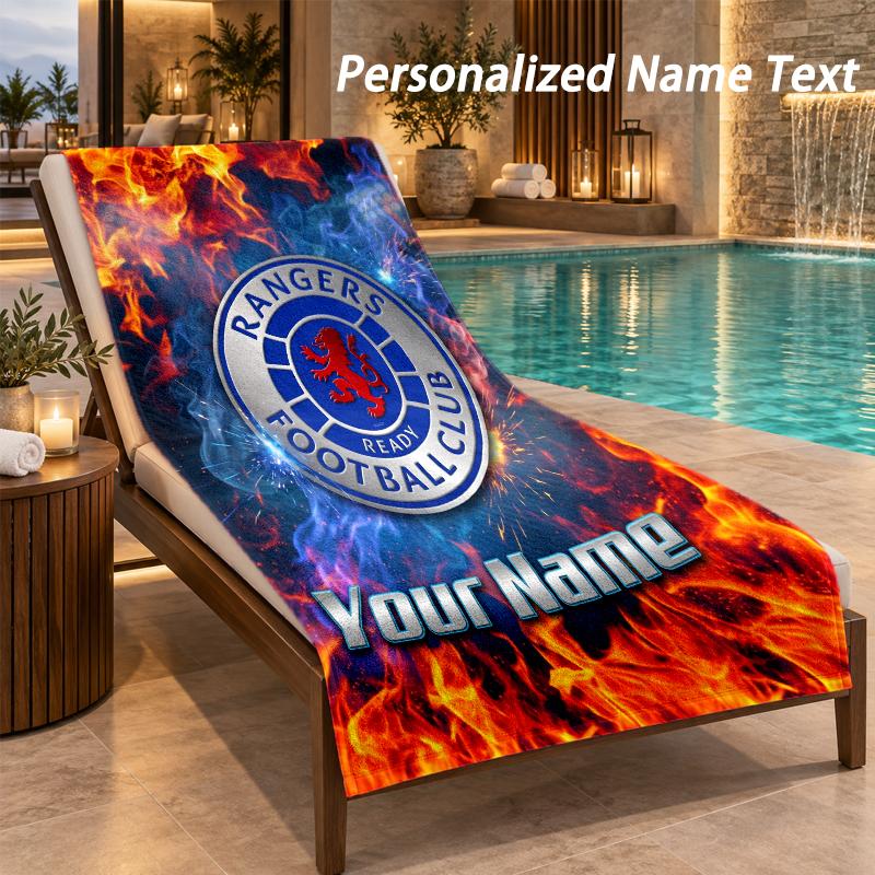 Custom Text Rangers FC Print Beach Towel Large Towel For Home Bathroom Beach