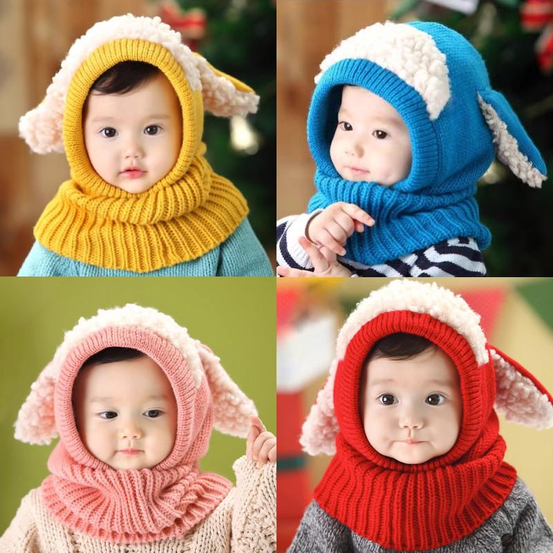 Toddler Knit Cap With Cute Dog Pattern For Kids Winter Warmth And Wind Resistance