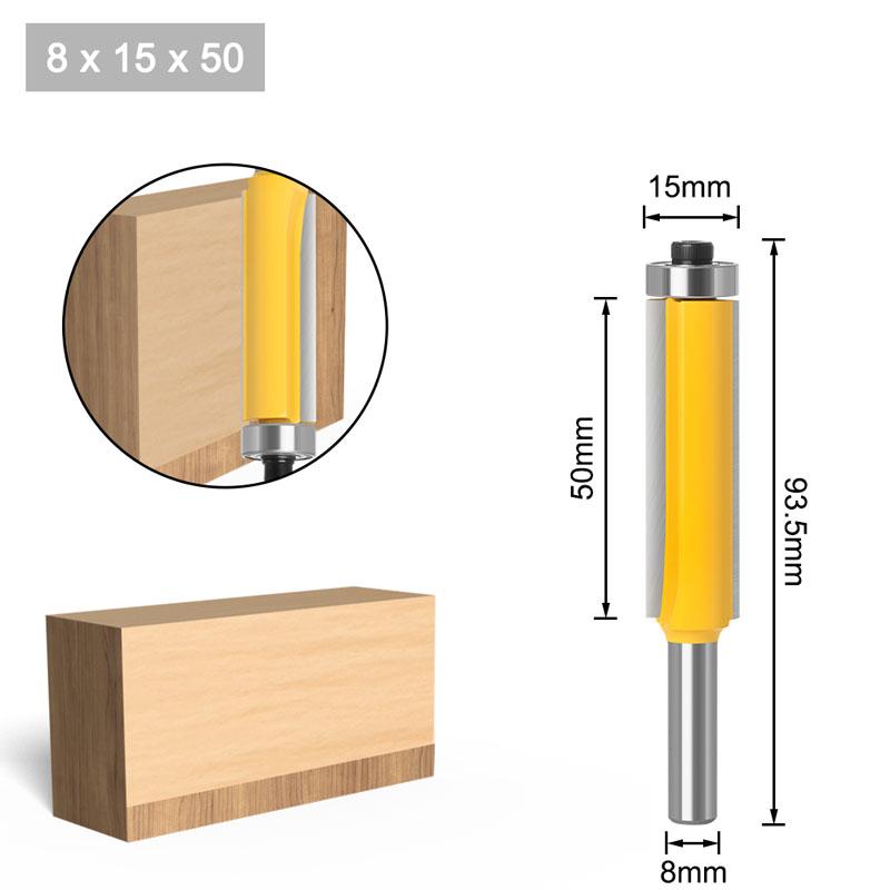1 шт., 8 мм, хвостовик, длинное лезвие, фреза для промывки, фреза, концевой подшипник для деревообрабатывающего режущего инструмента