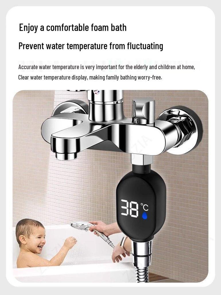 Цифровой светодиодный термометр для воды в ванну для ребенка - Водонепроницаемый дисплей температуры душа