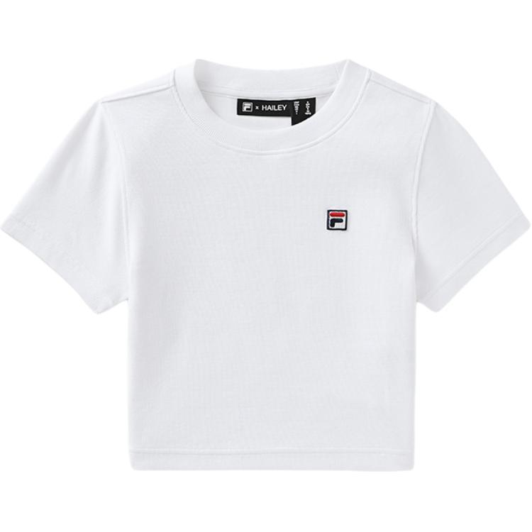 Fila X Hailey Сотрудничество Простая Универсальная Удобная Футболка для Тенниса с Коротким Рукавом Женские топы Белый A71W523101F-WT
