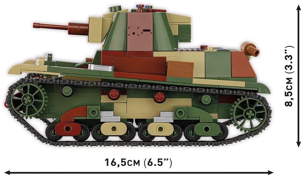 COBI-2661 7TP Light Tank, Polish Army Historical Collection, WWII, 1:28 Scale, Building Blocks, ABS Material, Ages 3+, Instructions Included