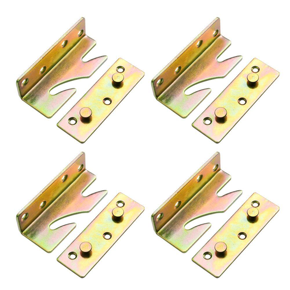 4 шт. Угловые соединители для мебели, фиксированные крюки для кроватных царг, крепежные элементы, кроватные петли, защелкивающиеся соединители