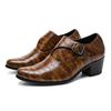 Fashion New Elevator Shoes for Men Heel Shoes Formal Leather Brown Men Loafers Dress Shoes Fashion Crocodile Mens Heightening Shoes