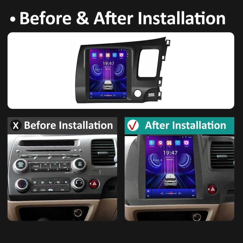 Автомобильный мультимедийный видео радио плеер WIFI для Honda Civic 2005 2006 2007 2008 - 2012 Операционная система Android Беспроводной Carplay GPS Навигация 4G