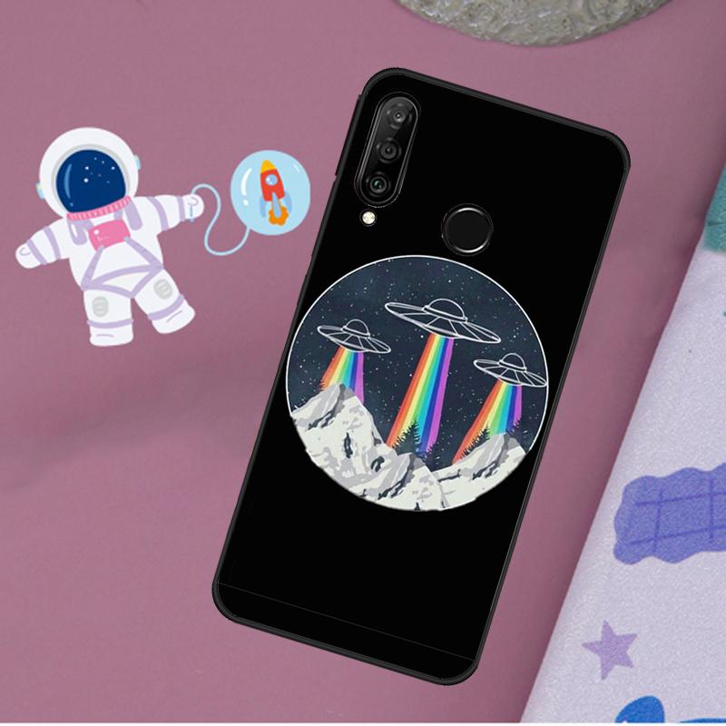 Мультяшный инопланетянин и НЛО Для Huawei Nova 11i 7i 8i 12i 12s Y73 Y70 Y90 Y60 Y72 Y61 Y91 9 10 SE P40 Lite P30 Pro Чехол