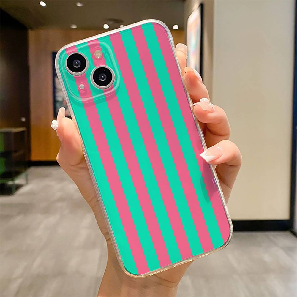 Красочный полосатый чехол для телефона для iPhone 17 16e 16 15 14 13 12 11mini Pro Max X XR XSMAX 8 7 Air Plus Мягкий чехол