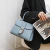 2024 New Niche High-End Stitched Fashion Handbag with High-Quality Horseshoe Buckle, Single-Shoulder Crossbody Small Square Bag