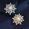 Luxury Sparkling Zircon Full Diamond Snowflake Brooch Blazer Exquisite Flower Corsage Accessories