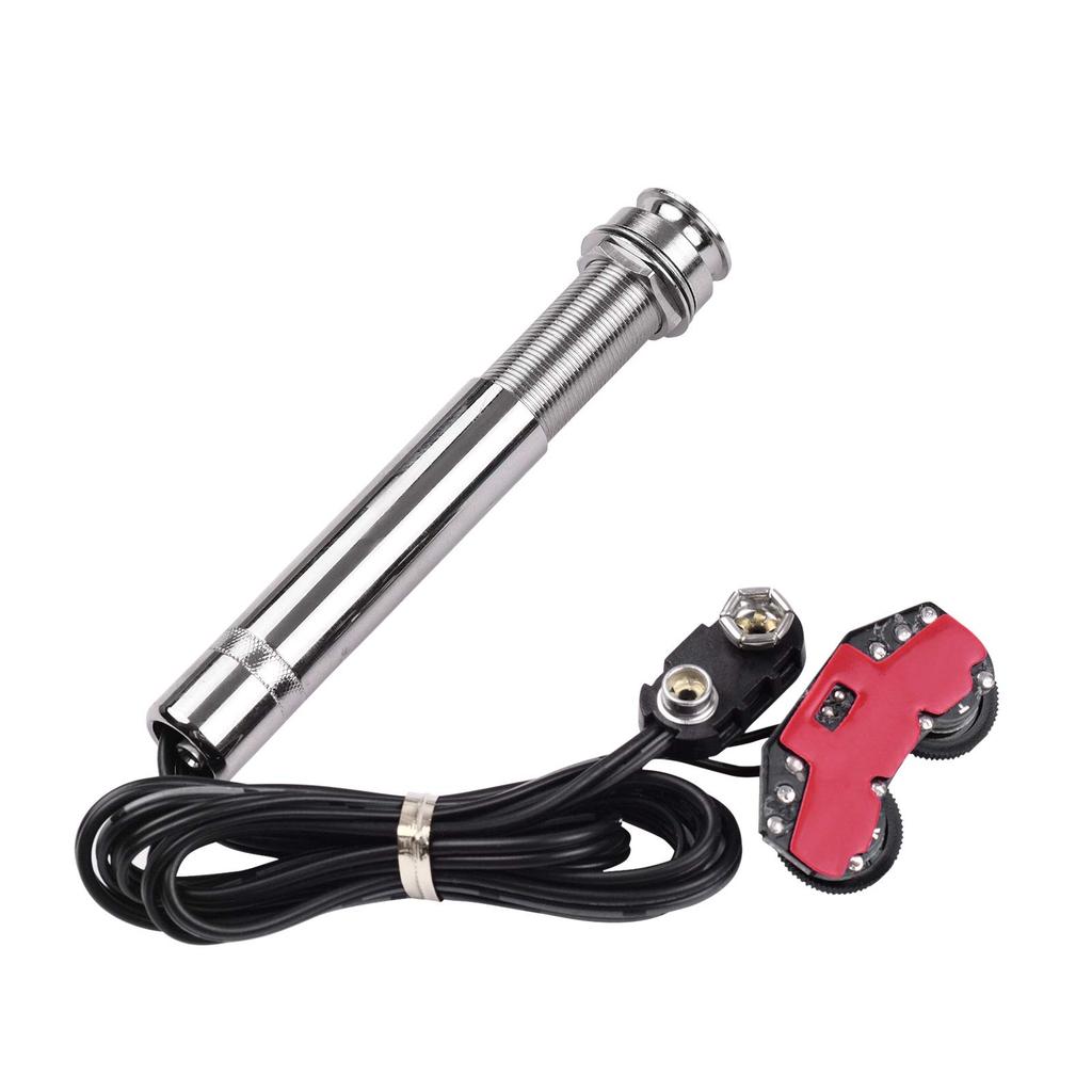 ZEYUAN Style Acoustic Guitar Pickup with Active Pickup Volume and Tone Control with Piezo Rod for Acoustic Guitar Pen-Tube Under-Saddle