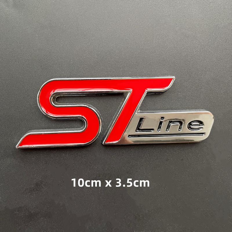 3D Metal Logo ST Line Badge Car Trunk Front Grill Emblem For Ford Focus MK4 PUMA Mondeo Kuga Fiesta ST Line Sticker Accessories ws7