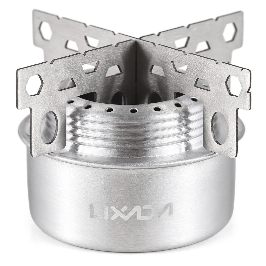 Портативная мини-спиртовая плита из алюминиевого сплава с крышкой и крестовой подставкой для кемпинга и пешего туризма