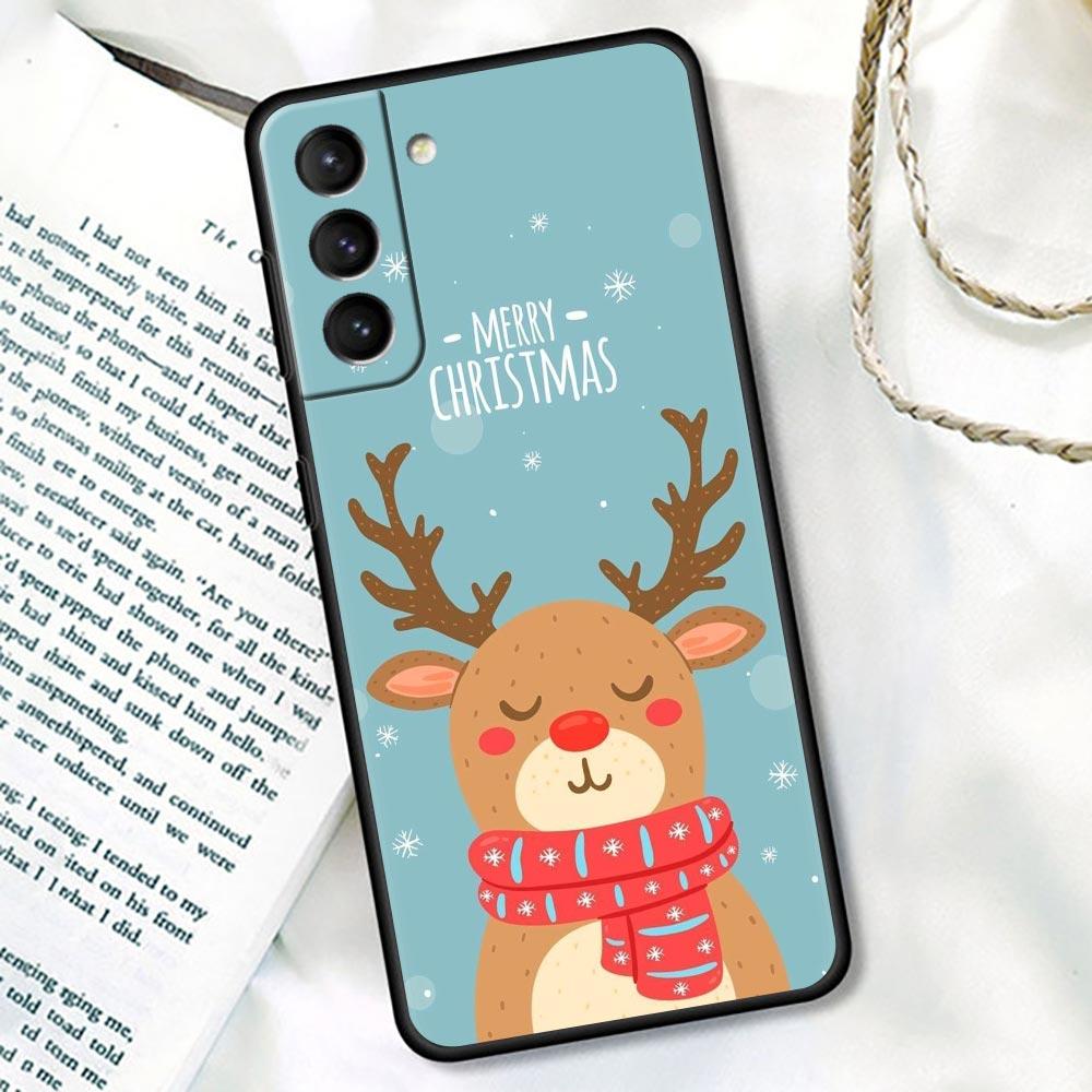 S24Ultra Для Samsung Galaxy S21 S20 FE S22 Ultra 10 S23 S24 Plus Чехол для телефона Funda Cover Подарок на Рождество Санта Клаус Снеговик