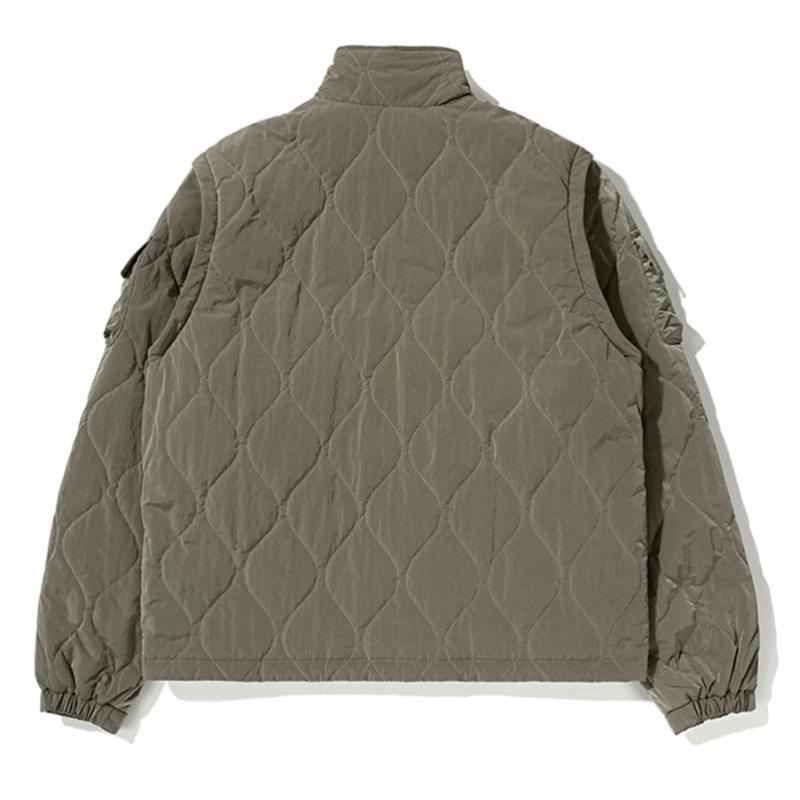 Primaloft Convertible Wave Quilting Jumper  Gray 
