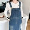 2024 Spring/Summer Women's Mid-Length Slim Denim Overalls Dress - Loose, Casual, Versatile.
