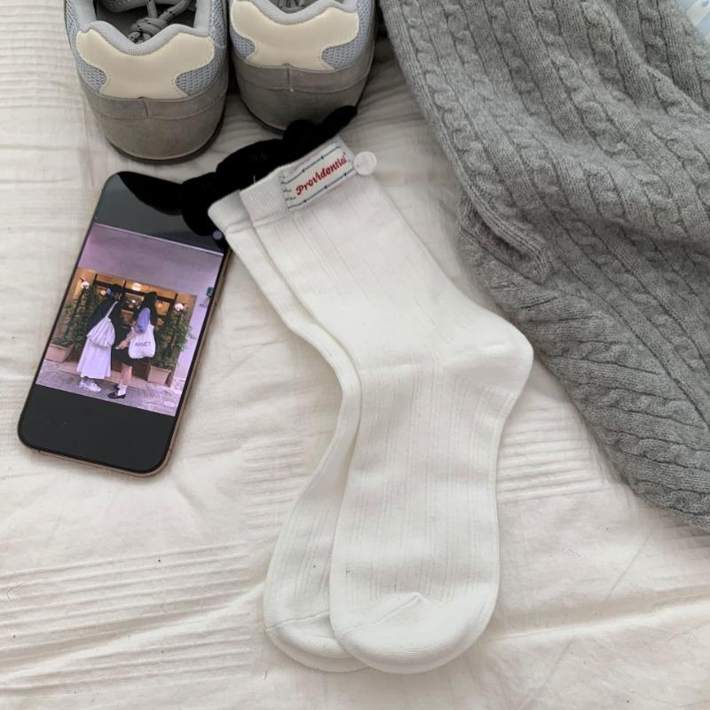 Women's Fall New All Purpose Fabric Standard Color Curled Boneless Middle Drum Pile Cotton Socks