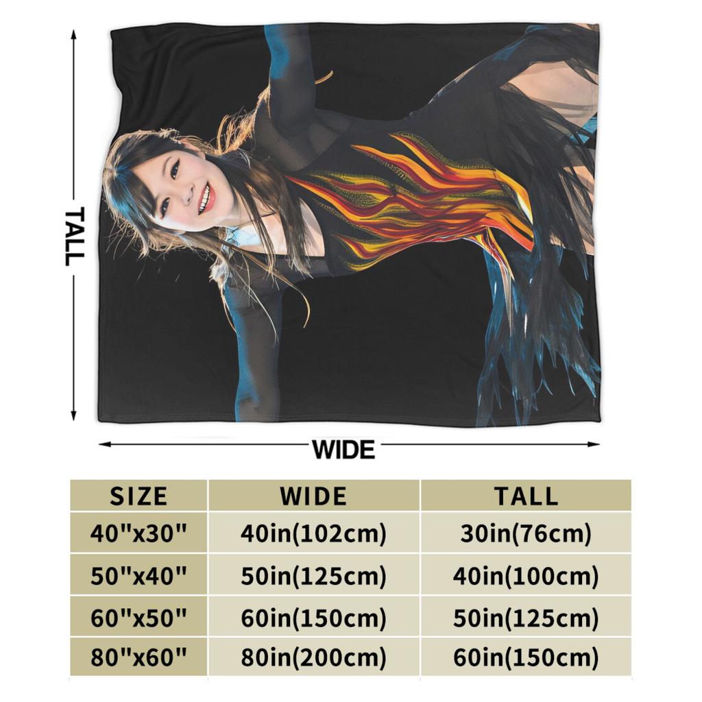 Alysa Liu Warm Blanket For Living Room Trend Throw Blanket Winter Travel Office Flannel Bedspread