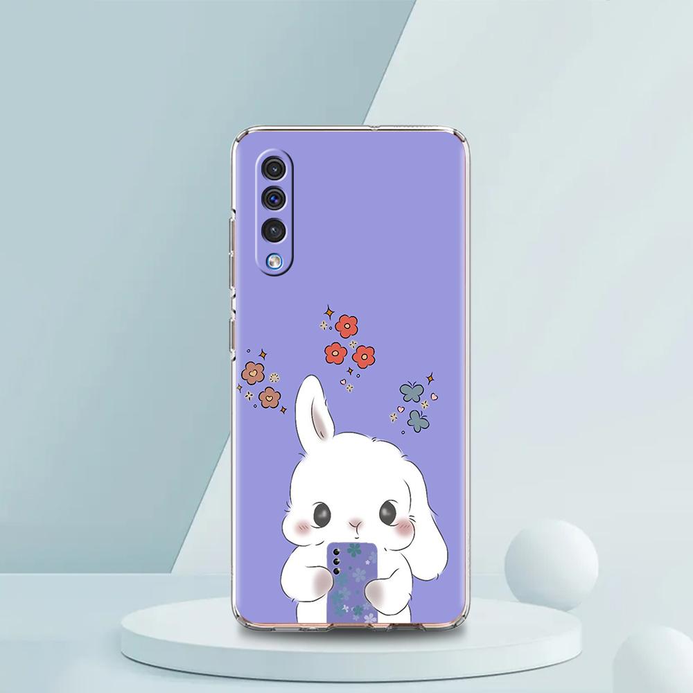 Милый цветной чехол-кролик для Samsung A16 A14 A12 A22 A32 5G A34 A42 A52 A54 A50 A70 A30 A40 A20E A10S A20S A02S A04S A06